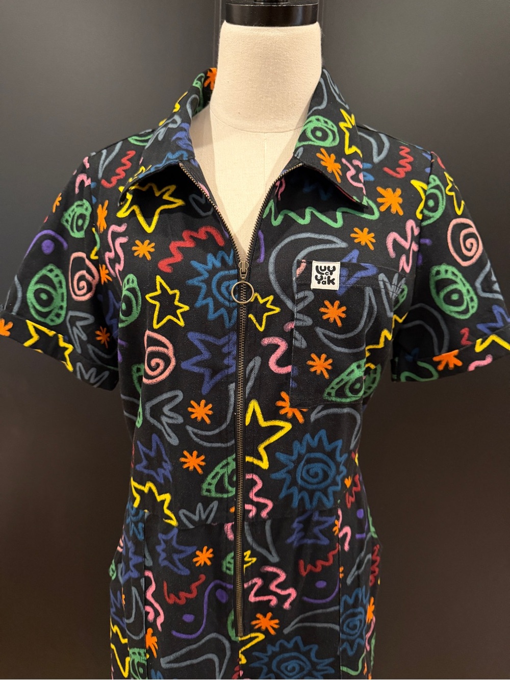 NWT - Lucy & Yak Ragan Organic Cotton Jumpsuit in Apollo Print - UK 12 / US 8 - Picture 8 of 15